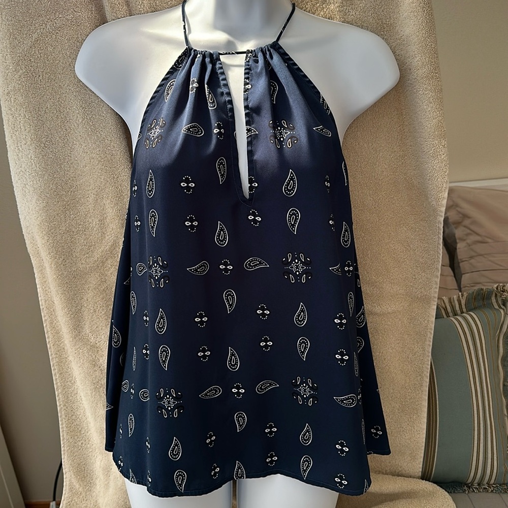 The Fifth Label, blue paisley sexy blouse top - Picture 2 of 10